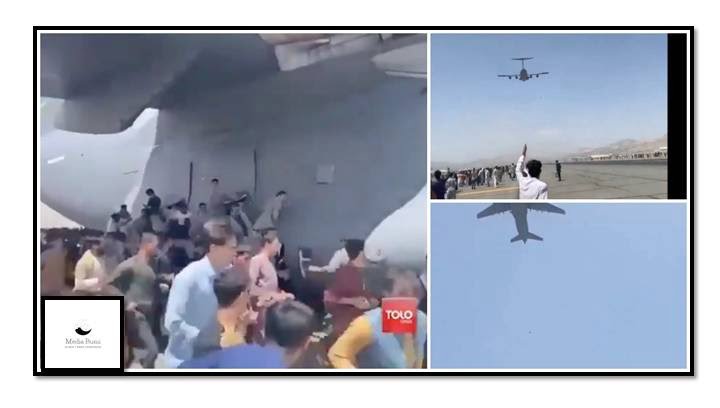 (VIDEO) Cubaan Lari Dari Taliban,Rakyat Afganistan Jatuh Dari Langit Selepas Berpaut Pada Pesawat.