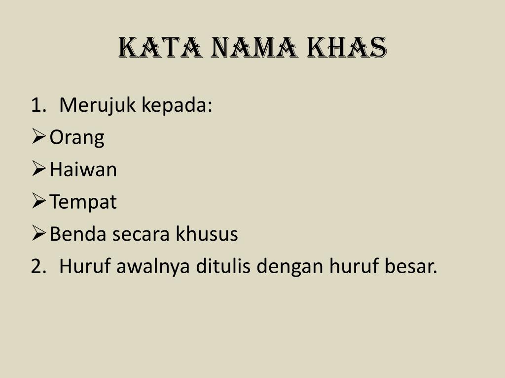 Kata Nama Khas