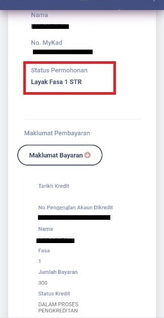 str 2024 semakan status