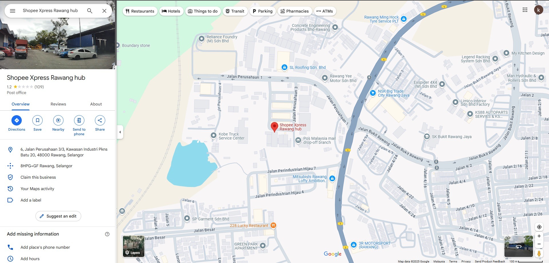 Lokasi Rawang Hub